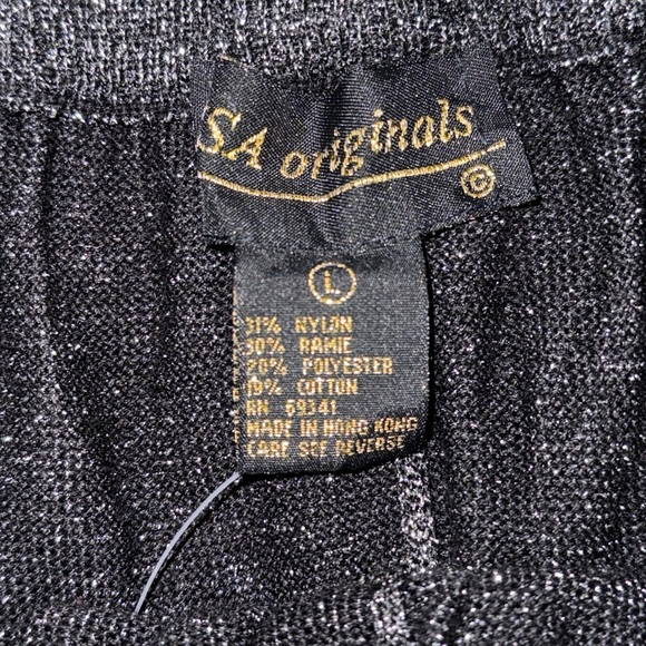 Lisa Originals Gun Metal Metallic Pull-On Pants Large Vintage Tags Attached - Picture 12 of 13